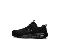 Skechers Damen Graceful Get Connected Turnschuhe, Black Mesh/Trim, 38.5 EU Weit