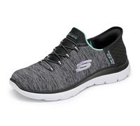 Skechers Damen Hands Free Slip-ins Summits-Dazzling Haze Sneaker, BKTQ = Schwarz/Türkis, 39.5 EU