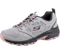 Skechers Damen Hillcrest Pure Escapade Trainers, Gray Leather/Mesh/Pink Trim, 36.5 EU