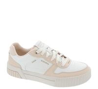 Skechers Damen Jade - Best in Class Leder-Schnür-Sneaker mit Memory-Schaum, Weiß/Rosa, Größe 40