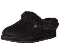 Skechers Hausschuhe Keepsakes Ice Angel – flach, schwarz Strick mit Kunstfellbesatz – Gr. 36