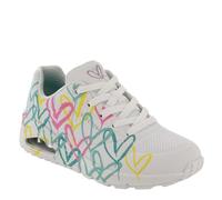 Skechers Street UNOChanged Love Damen-Sneaker, Weiß-Multi-Herz, 38.5 EU