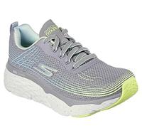 Skechers Damen Max Cushioning Elite - Galaxy Burst Sneaker, Grauer Stoff, Limettengrün, 38 EU