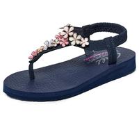 Skechers Damen Meditation Glass Daisy Slingback Sandalen, Navy Mitobuck Rhinestone Trim, 39 EU