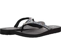Skechers Damen Meditation - Lotus Bae Flipflop, Schwarz/Multi, 38 EU