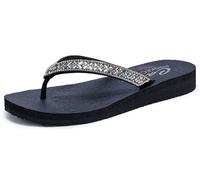 Skechers Damen Meditation-Lotus Bae Flipflop, Schwarz/Multi, 39 EU