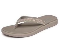 Skechers Damen Meditation Luxe-Floral Embellished Flache Sandale | Luxe Foam Cushioned Footbed, Arch Comfort Support, Vegan Materials, Rhinestone Floral Embellishments, Jewel Flip Flop Sandal