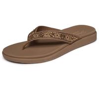 Skechers Damen Meditation Luxe-Floral Strass Flache Sandale, Braun, 40 EU