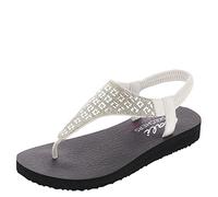 Skechers Damen Meditation-Sweet Rock Flipflop, Weiss/opulenter Garten, 41 EU