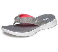 Skechers Damen On-The-go 600-15304 Flipflop, Grau/Pink, 40 EU