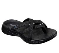 Skechers Damen ON-The-GO 600 Dainty Sandalen, Black/Gray Textile, 41 EU