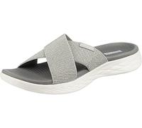 Skechers Damen On-the-go 600 Glistening Sandale, Silver Textile, 42 EU