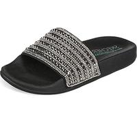 Skechers Damen Pantoletten/Badeschuhe POP UPS Rockers Glam Schwarz/Silber, Schuhgröße:EUR 36