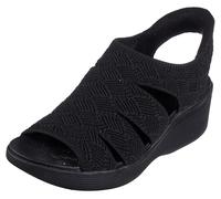 Skechers Damen Pier-lite-Memory Maker Keilsandale, Schwarz/Schwarz, 40 EU