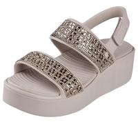 Skechers Damen Plateau-Sandalen mit Keilabsatz, Taupe, 40 EU