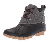 Skechers Damen POND LIL PUDDLES Mid Quilted Lace Up Duck Boot mit wasserdichter Auensohle Stiefel Schwarz/Anthrazit 7 M US