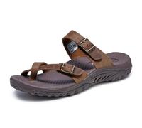 Skechers Damen Reggae-Carribean-Double Buckle Toe Thong Slide Sandale, Desert Crazyhorse, 40 EU