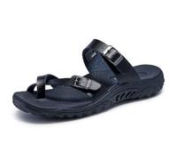 Skechers Damen Reggae-Carribean-Double Buckle Toe Thong Slide Sandale, Schwarz, 36 EU
