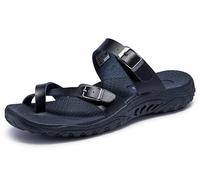 Skechers Damen Reggae-Carribean Zehentrenner mit Doppelter Schnalle Sandale, Schwarz, 38 EU