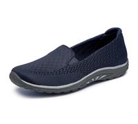 Skechers Damen Reggae Fest - Willows VibeFlacher Slipper | Moderner Komfort, lässig, entspannte Passform, luftgekühlter Memory-Schaum, maschinenwaschbar, vegan