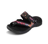 Skechers Damen Reggae Mad Swag Zehentrenner Gewebte Sandale, Schwarz, 38.5 EU