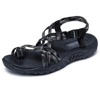 Skechers Damen Reggae-Positive Space Sportsandale, Schwarz, 41 EU Weit