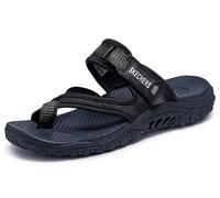 Skechers Damen Reggae - Seize The Day - Zehentrenner Flipflop, Schwarz, 38 EU