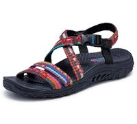 Skechers Damen Reggae-Sew Me-Boho Woven Strappy Slingback Sandale, Schwarz Multi, 39.5 EU