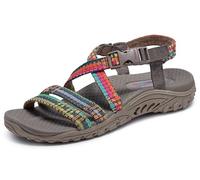 Skechers Damen Reggae-Sew-Me-Boho Slingback-Damensandalen, gewebt, mit Riemen., Taupe Multi, 35.5 EU