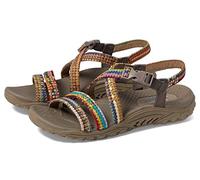 Skechers Sandale Reggae Sew Me – Boho-Stil Riemchen-Slingback, Taupe Multi, 37 EU