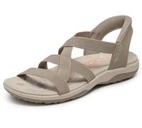 Skechers Damen Reggae Slim-Stretch Flex Hands Free Slip-Ins Sandalen, Taupe, 42 EU