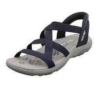 Skechers Damen Reggae Slim - Stretch Flex Hands Free Slip-ins Sandals, Navy Knit Gore, 38 EU