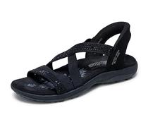 Skechers Damen Reggae Slim-Summer Sparkle Sandalen, Schwarz/Schwarz