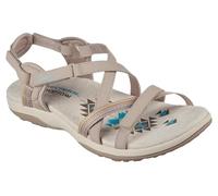 Skechers Damen Reggae Slim Sun Array Flat Sandal, Taupe, 38 EU