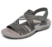 Skechers Damen Reggae Slim-Sunnyside 2.0 Sandale, Oliv/Blatt für Mich (Leaf It to Me), 41 EU