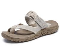Skechers Damen Reggae-Trailway Flip Slop Sandalen Flop, Beige (natur), 43 EU