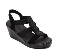 Skechers Damen Rumble On-Camp Glam Keilsandale, Schwarz, 38 EU