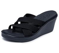 Skechers Damen Rumble On-Heat Maze Slides, Black, 38 EU