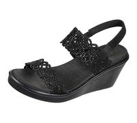 Skechers Damen Rumble on-Sassy DayZ Keilsandale, schwarz/schwarz, 42.5 EU