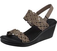 Skechers Damen Rumble on-Sassy DayZ Keilsandale, Taupe, 40 EU