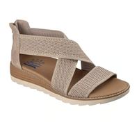 Skechers Damen Sandalen 38.5 EU BOBS Arch Fit Oasis Cozy Glam 113894 Vegan Komfort Sandalen mit Arch Fit Fußbett Strick Obermaterial Reißverschluss leichte Sommerschuhe