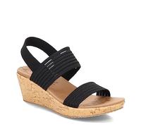 Skechers Damen Sandals, Schwarzes Strick-Mesh, 39 EU