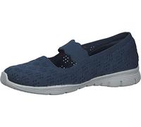 Skechers Damen Seager Simple Things Mary Jane Schuh, Navy Knit, 40 EU