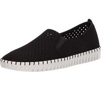 Skechers Damen Sepulveda Blvd - A La Mode Slip On Sneaker, Schwarz Black Microfiber Off White Trim Bkw, 38.5 EU