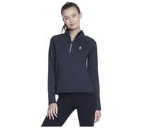 Skechers SKECH-KNITS ULTRA GO 1/4 Zip Top in Schwarz/Grau, Größe Medium