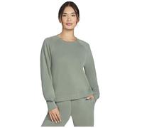 Rundhalspullover SKECHERS "SKECHLUXE ELEVATE CREWNECK", Damen, Gr. M (38/40), grün (agave grün), Obermaterial: 53% Viskose, 39% Polyester, 8% Elasthan, sportlich, Pullover (31195245-M) agave grün
