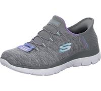 Slip-On Sneaker SKECHERS "SUMMITS DAZZLING HAZE" Gr. 39, grau (grau, meliert) Damen Schuhe Skechers Damenschuhe mit dezenten Kontrastdetails (71592904-39)