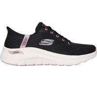 Skechers Damen Slip-Ins Arch Fit 2.0-Easy ChicSneaker, Schwarzes Netzgewebe mit rotgoldenem Rand, 37 EU