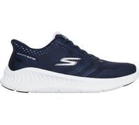 Slip-On Sneaker SKECHERS "GO WALK NOW-KHLOE", Damen, Gr. 37, blau (navy, weiß), Textil, Schuhe, Freizeitschuh mit Fersenkissen und Slip-ins Technologie (91062231-37) navy, weiß