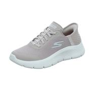 Skechers Damen-Sneaker-Slipper SLIP-INS GO WALK FLE Taupe-Beige-Weiß 43